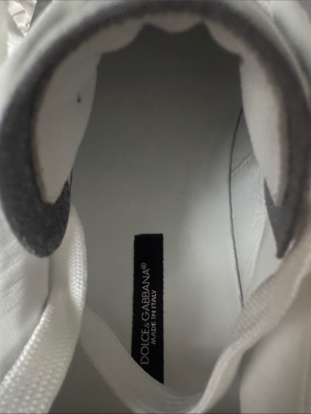 Dolce & Gabbana White Sneakers with Red Stitching and Graphic Insole - Picture 6 of 6
